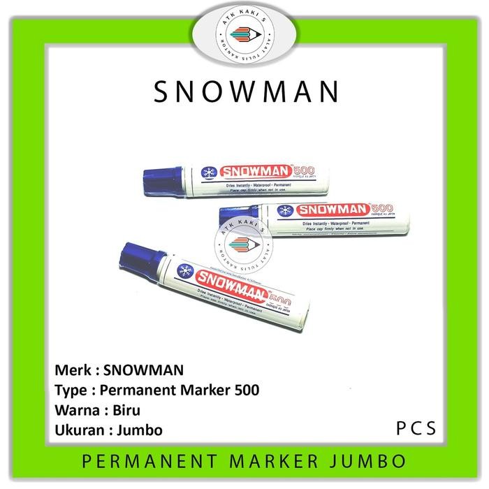 

SNOWMAN - Spidol Permanent Marker Jumbo 500 Biru - Pcs