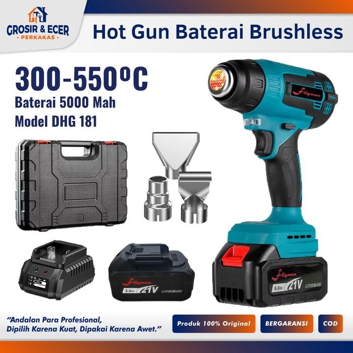 Mesin Pemanas Baterai Cordless Hot Gun Heat Gun Fligman - Hot Gun Cordless Dhg181 Alat Pemanas