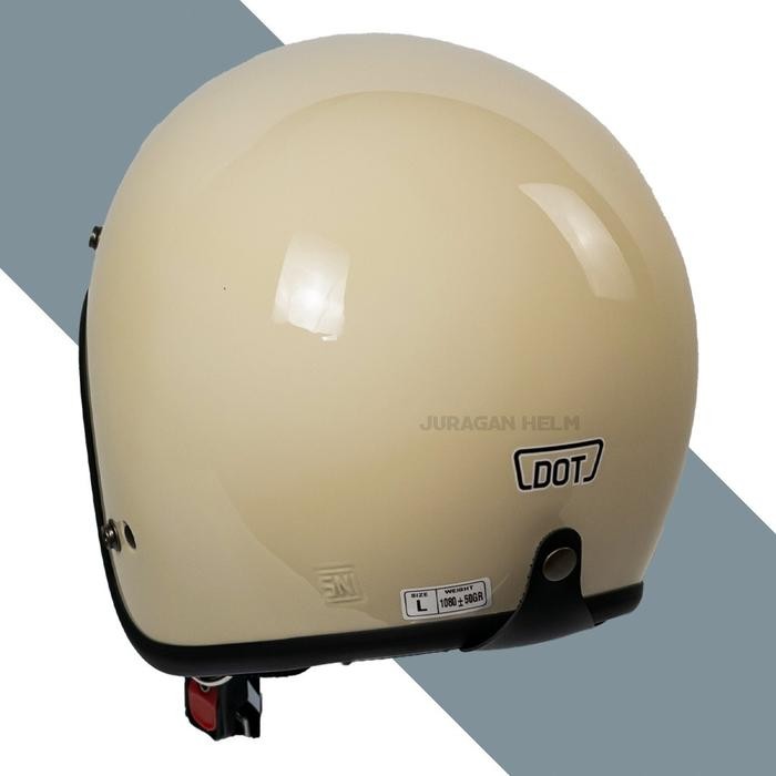 Terbaru Helm Zeus Zs385 Ivory Retro Classic