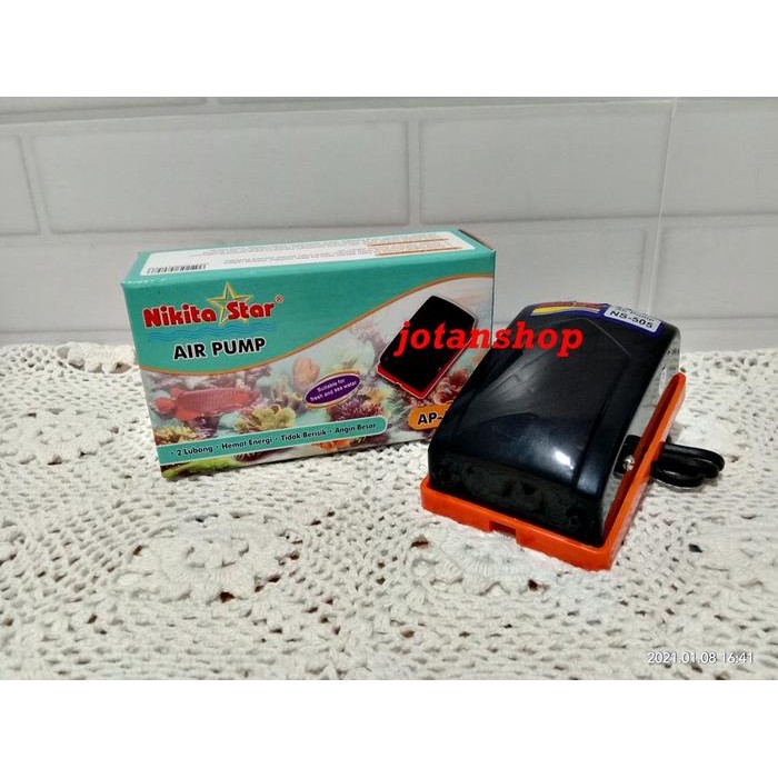 NIKITA STAR AP 505 Mesin Aerator Pompa Udara 2 Lubang aquarium AP505