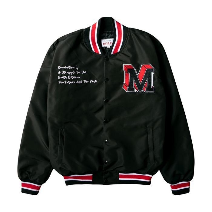 Pilihan- Jaket Varsity Miscast Vintage Jacob Black Retro Motor Boxy Winter Coat Bomber Carhartt