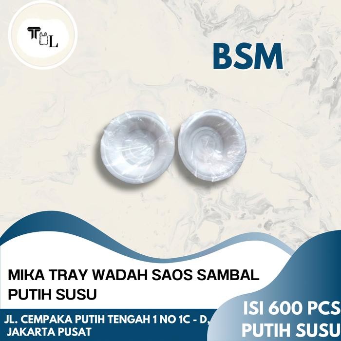 Mika Tray Wadah Saos Sambal Putih Susu Bsm - 600Pcs