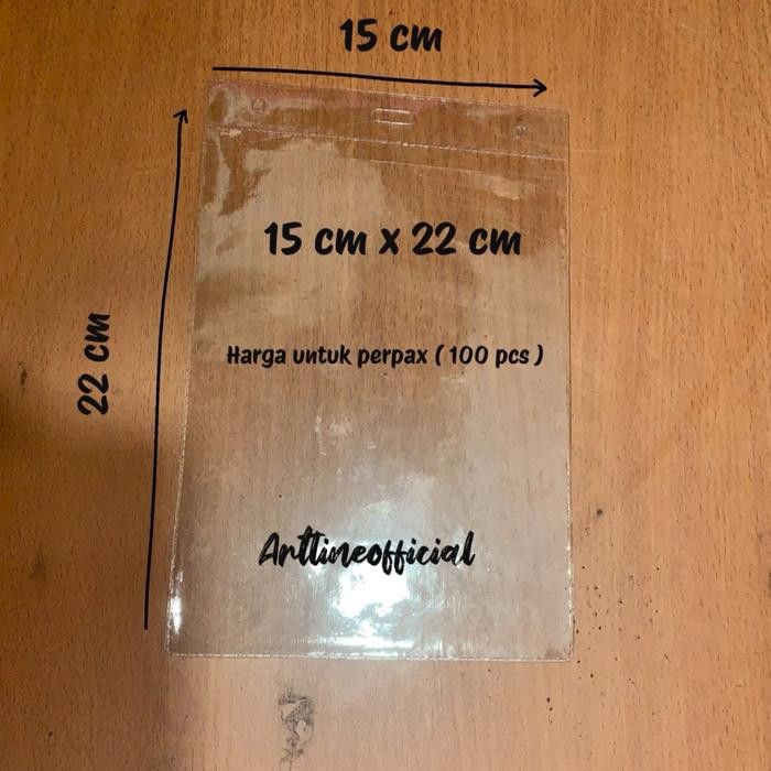 

PROMO Plastik Mika cover ukuran 15 x 22 cm isi 100 pcs nametagidcard gantungan id