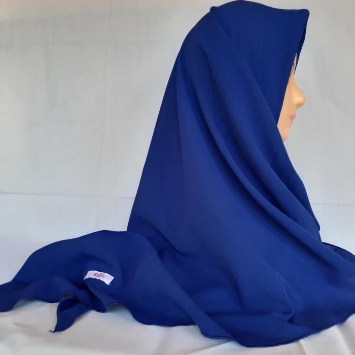 DISKON Jilbab Segitiga Instan Biru elektrik READY STOCK