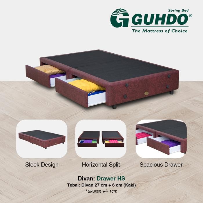 KDM- Tempat Tidur Laci Guhdo / Base Drawer HS / Divan Laci Guhdo Horizontal Split