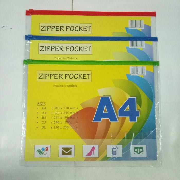 

Bisa E-Faktur! Map Plastik Zipper Pocket A4