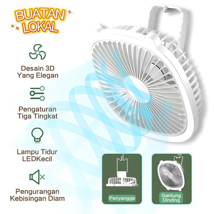 Starlight Kipas Angin Portable Dengan Lampu LED Kipas Angin Mini Desain Kekinian HEG301