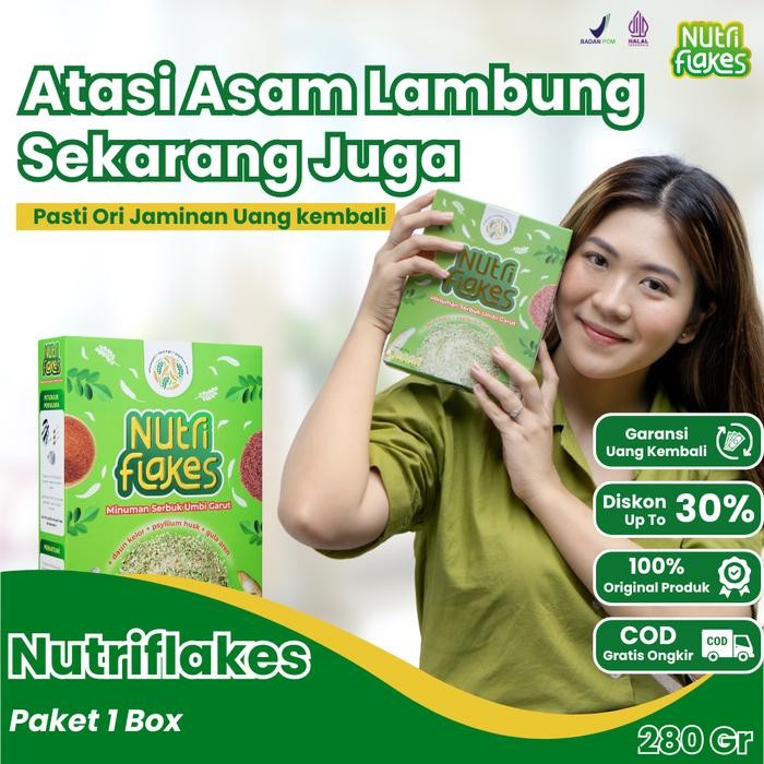 

New NUTRIFLAKES Sereal Umbi Garut Solusi Asam Lambung dan Gerd Paket 1 Box