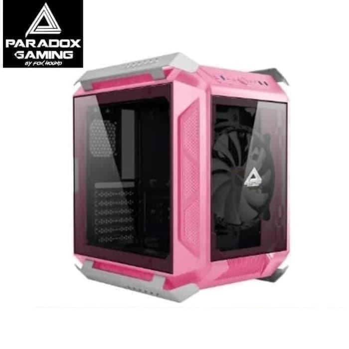 Terlaris Paradox Gaming Case Ravager Pink - Atx Tempered Glass