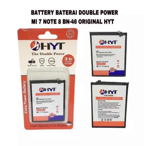 BATTERY BATERAI BATRE DOUBLE POWER XIAOMI 7 NOTE 8 BN-46 BN46 ORIGINAL HYT