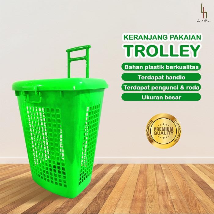 NEW MPW Keranjang Pakaian Roda / Keranjang Pakaian Trolley / Keranjang Troli