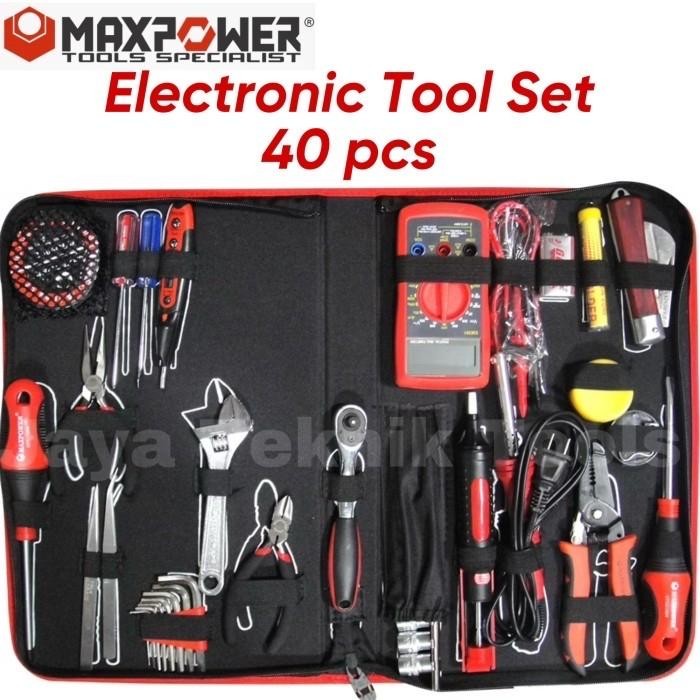 Electronic Tool Set 40 pcs Maxpower Peralatan Elektronik Listrik Alat