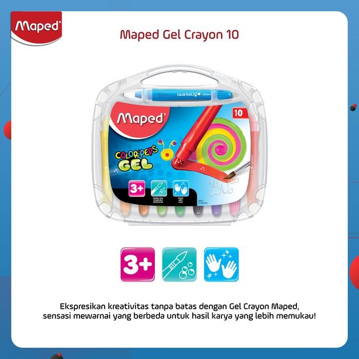 

Maped Gel Crayon set 10 free kuas