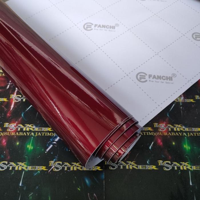 PJS skotlet merah gelap metalic candy merah tajam ukuran 50cm merek fanci