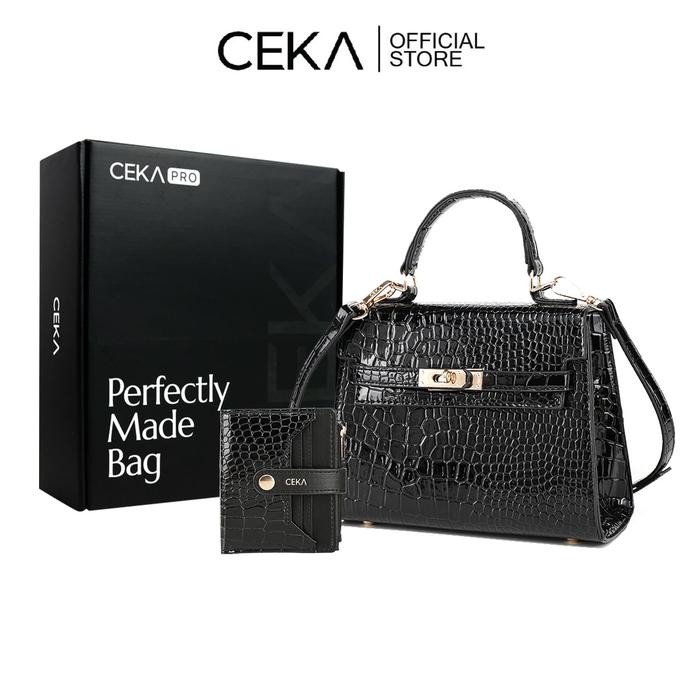 Top CEKA PRO Tas Sling Bag Tas Wanita Tas Selempang Handbag Tas Kulit PU Croco - Carie Bag