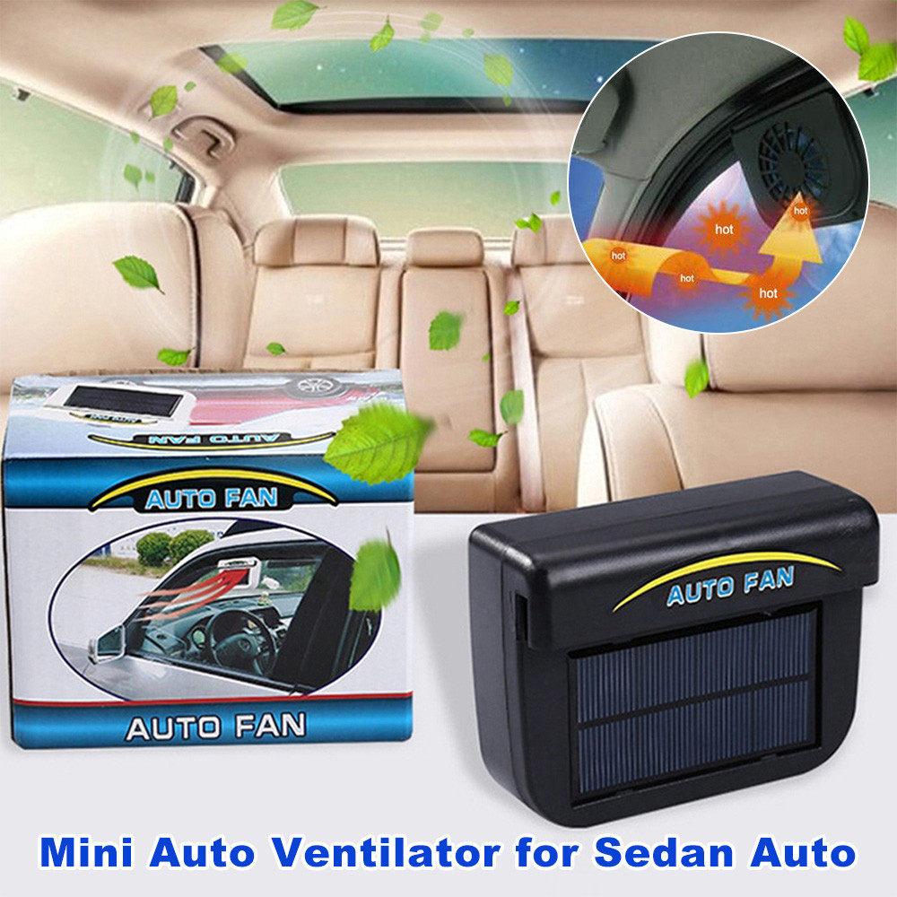 Car Fan With Rubber Strip Solar Window Sun Powered Car Auto Air Vent Cool Cooling System Radiator Fa