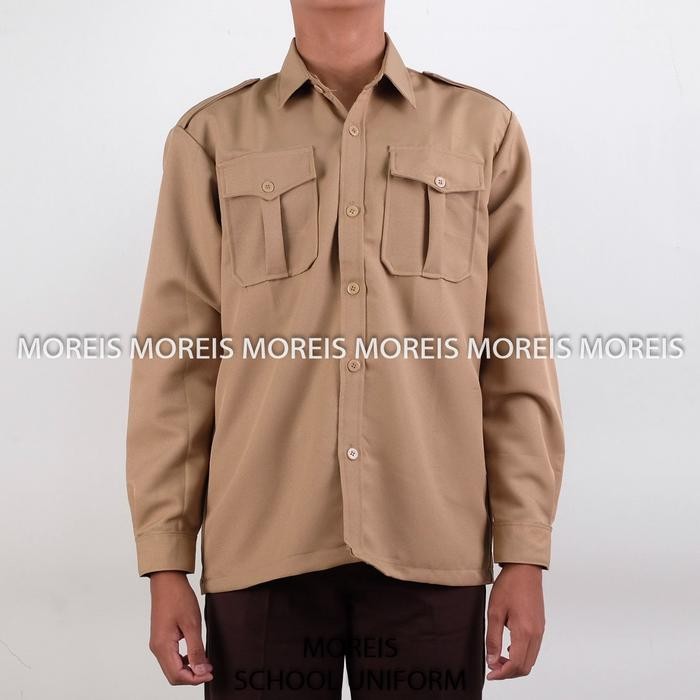 Seragam Baju Pramuka Panjang Laki Bahan Rapilo/Laricci
