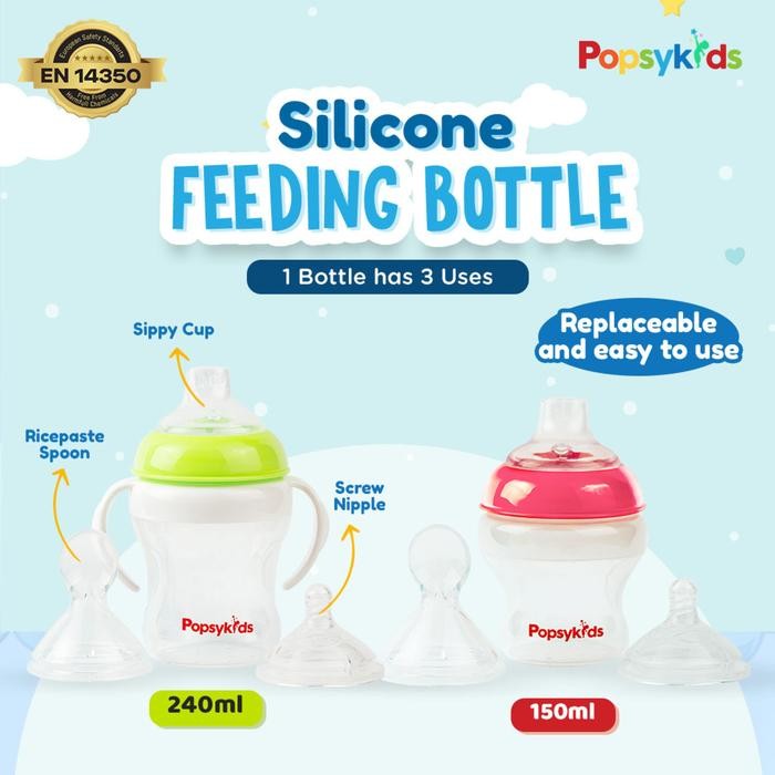Tommee - Baby Silicone Milk Bottle Spoon And Sippy Cup Nipple 3 In 1 Botol Susu Bayi Silikon Dot