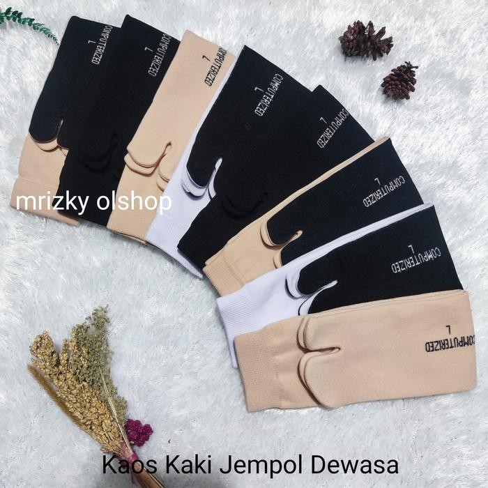 kaos kaki jempol wanita 1 pasang / kaos kaki jempol polos dewasa