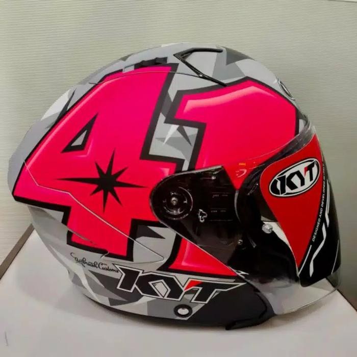 KYT HELM NFJ ESPARGARO 2018 GUNMETAL YELLOW MATT REPLIKA