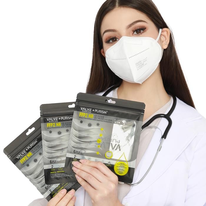New Masker Kn95 Medis 5Ply ValvePlus PURISM N95 FFP2 NR RESMI & TERDAFTAR