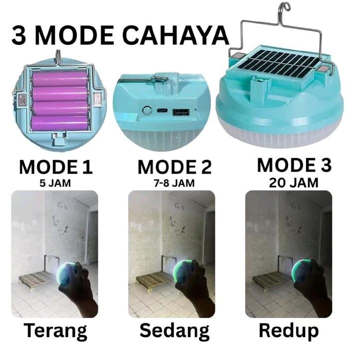Lampu Emergency Gantung + Senter 2In1 800 Watt Baterai 18650X4Pcs Bisa Di Lepas Pasang 4 Mode Cahaya