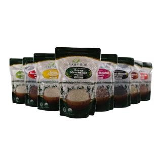Cepatsampai- Eka Farm Beras Benku 1Kg - Beras Organik - Beras Merah Mix