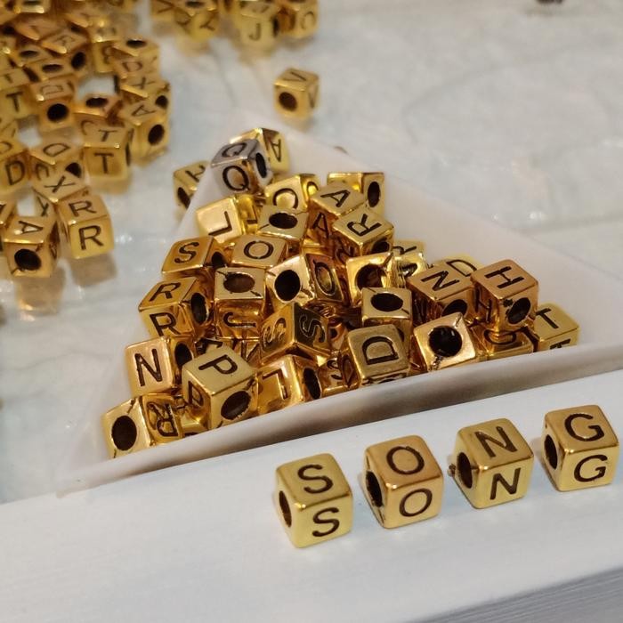 New MOTE HURUF GOLD SILVER METALIK / MONTE / MUTE MANIK HURUF / ALPHABET