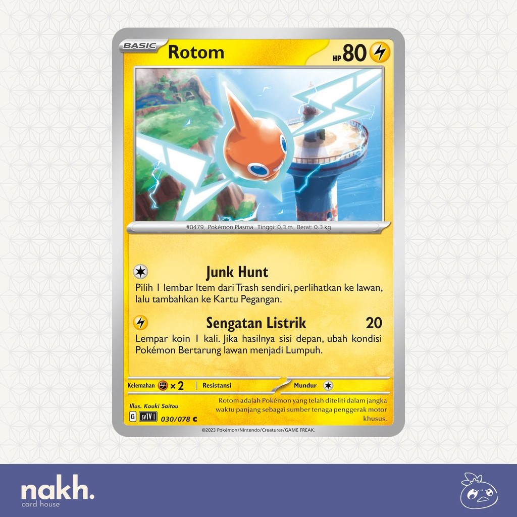 Kartu Pokemon TCG Indonesia Violet ex sv1v 030/078 Rotom