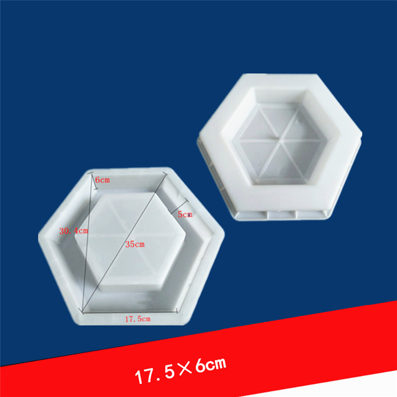 DIY Path Maker Hexagon Hole Shape Garden Path Concrete Plastic Brick Mold Paving Pavement Walkway Pl