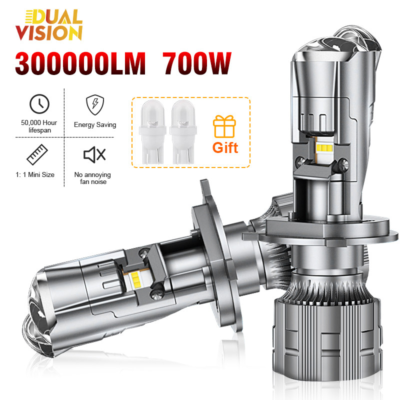 H4 LED Projector Mini Lens H4 Bi LED Car Headlight Bulbs Adaptive