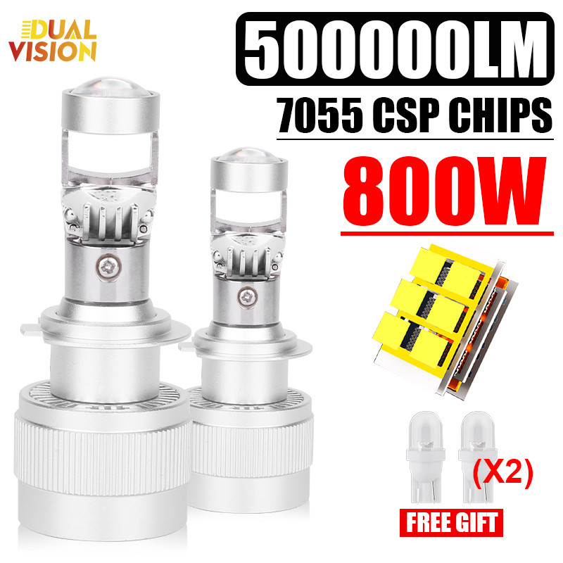 H4 H7 LED Headlight Bulb with Lens H11 HB3 HB4 9005 9006 Mini