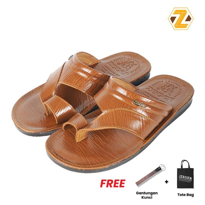 Super Zeger Footwear Sandal Kulit Pria - TS 703 sandal pria dewasa Sendal Jepit