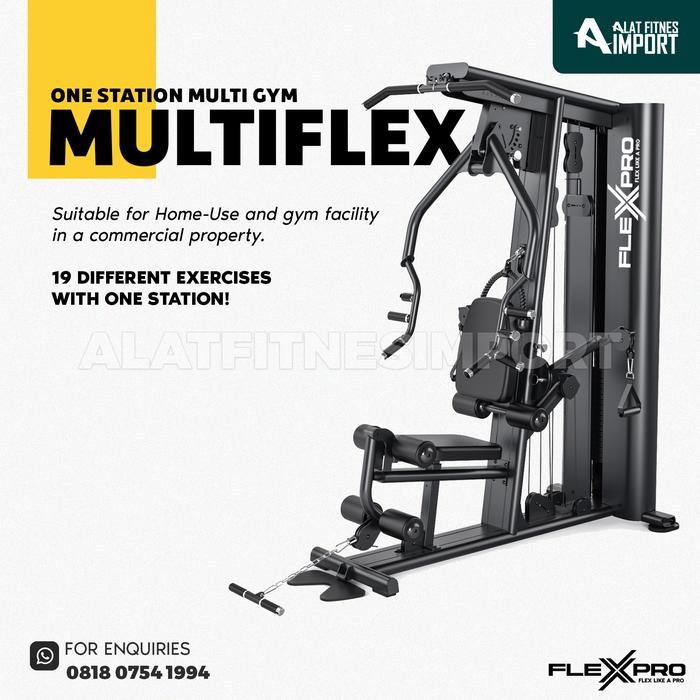 BERKUALITAS  Flexpro Multi Gym One Station / Alat Fitness Satu Sisi Multiflex