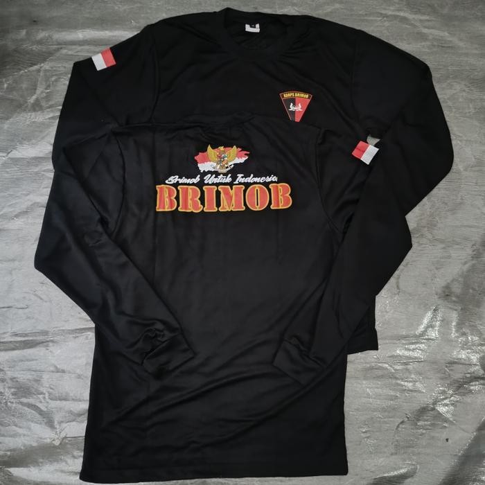 Kaos Panjang Brimob Untuk Indonesia Bahan Jersey Dryfit new