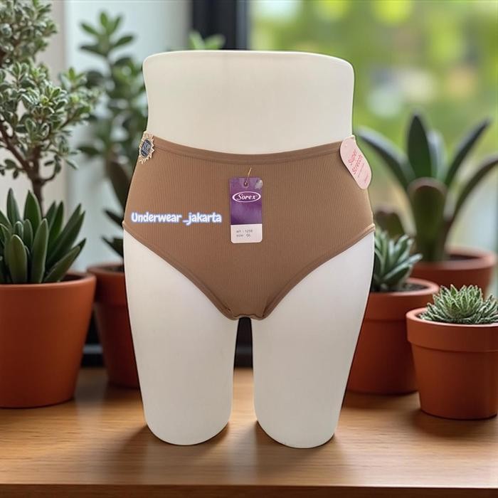 Celana Dalam Wanita Sorex CD 1258 Motif Salur Super Stretch Midi - 9 Warna Pilihan - Boxer
