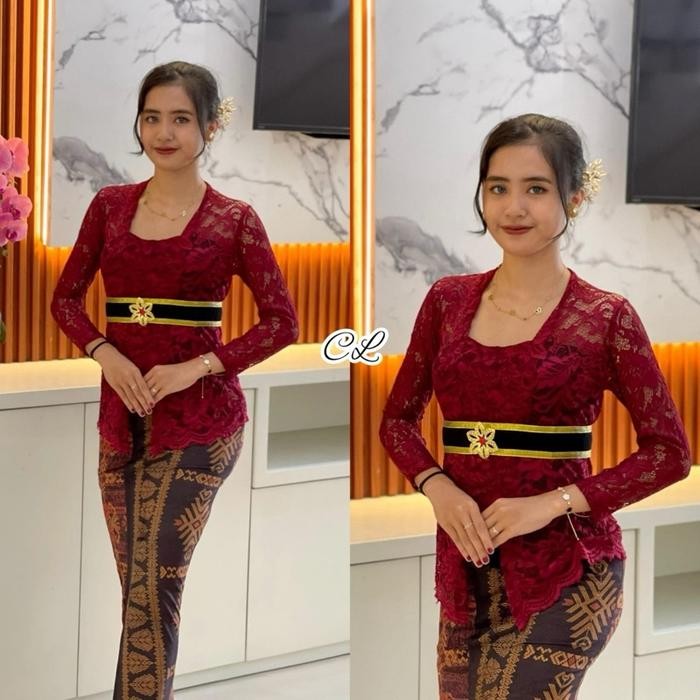 ORIGINAL ONESET KEBAYA BROKAT SOFIA LENGAN PANJANG/SET KEBAYA TRADISIONAL /kebaya wisuda/Atasan