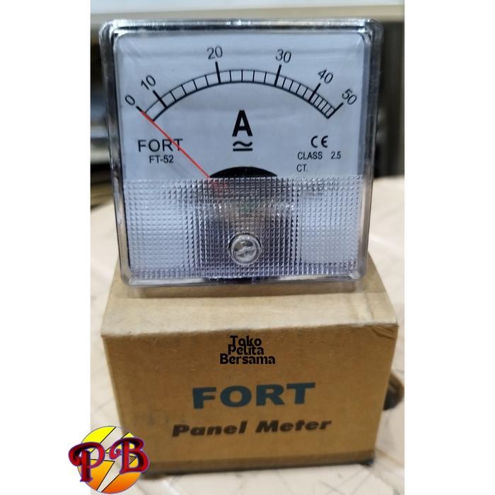 Ampere Meter Analog Fort 60x60 FT-52A / Ampere Meter Analog AC/DC Merk Fort 60x60 (10 Pilihan