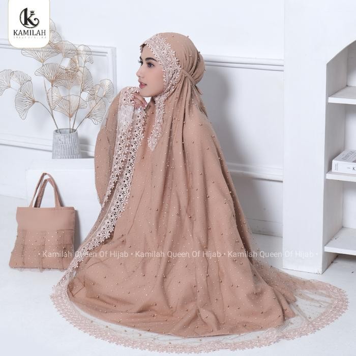 [Beli Lokal] Mukena Dewasa Sprinkle Aurora Tile Diamond Renda Mewah Cantik Katun Lembut Atasan