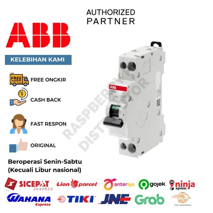 Hemat Abb Rcbo Slim Mcb + Elcb 6 Ampere 2 Pole 6Ka 30Ma 230-240Vac Terlariss 