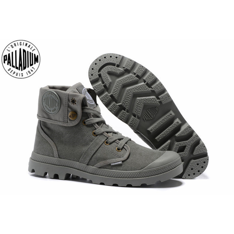Palladium Pallabrouse All Grey Sneakers Men High-Top Ankle Boots Canvas Casual Shoes Men Casual