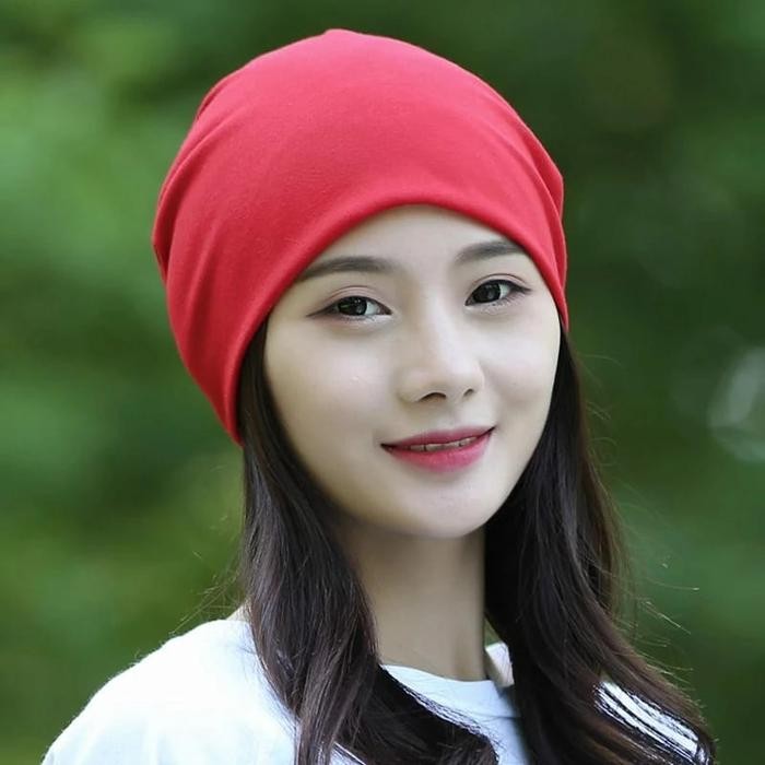 SALE Topi Kupluk Pria Dan Wanita Bannie Hat Bahan Lembut Import-Merah