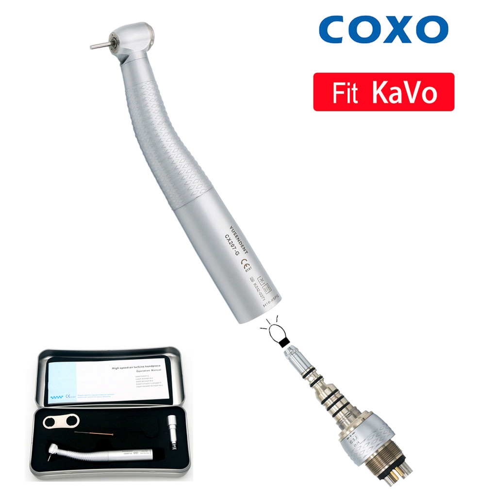 Original Coxo Dental Led Fiber Optic High Speed Handpiece Air Turbine Handpiece Led Coupler Fit Kavo