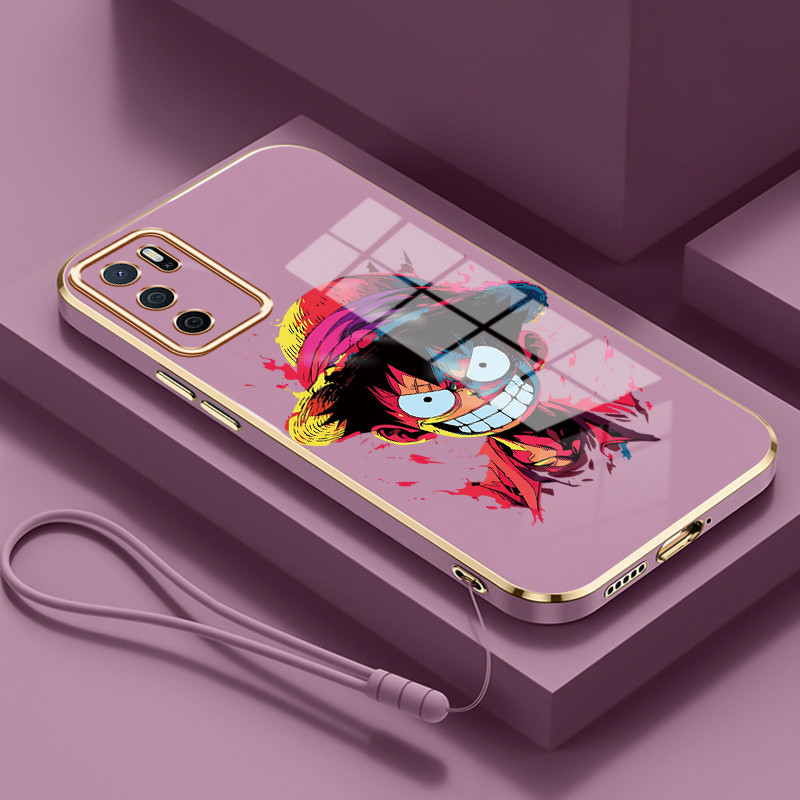 Casing Untuk OPPO A16 A16s A54s Case Casing HP Softcase Tali gantungan berlapis silikon mewah Kasing