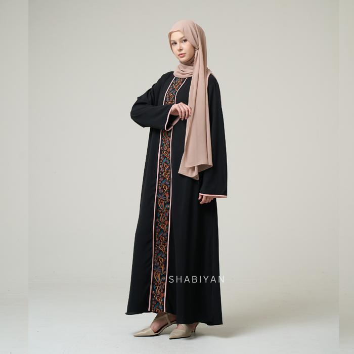 SHABIYAN-631 Gamis Dress Korean Style Motif Terbaru - Hitam (Tunika), XS