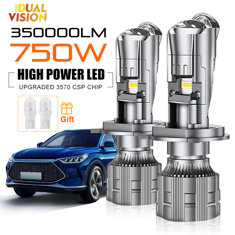 350000LM H4 LED Projector Mini Lens Auto H4 LED Headlight Bulbs Kit