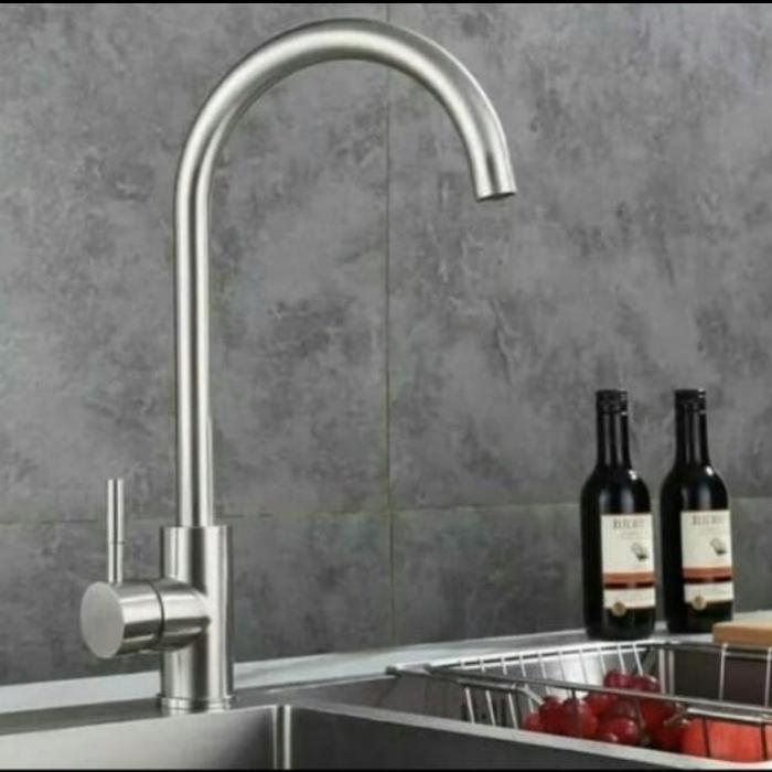 kran sink stainless sus 304 panas dingin. kran angsa panas dingin
