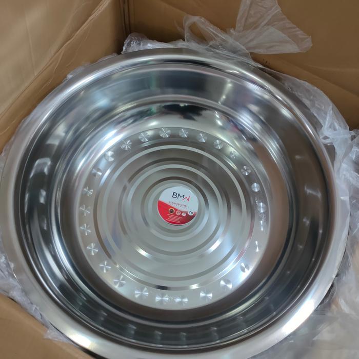 HOME PRO BASKOM STAINLESS BESAR 60 CM BASIN STEENLESS SERBAGUNA INDUSTRI CATERING TINGGI 17CM LEBAR