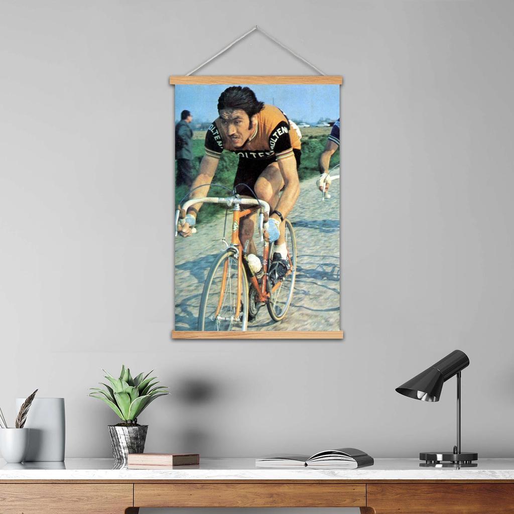 Eddy Merckx Framed Wall Painting Canvas Art Poster and Wall Art, Modern Family Bedroom Decor,