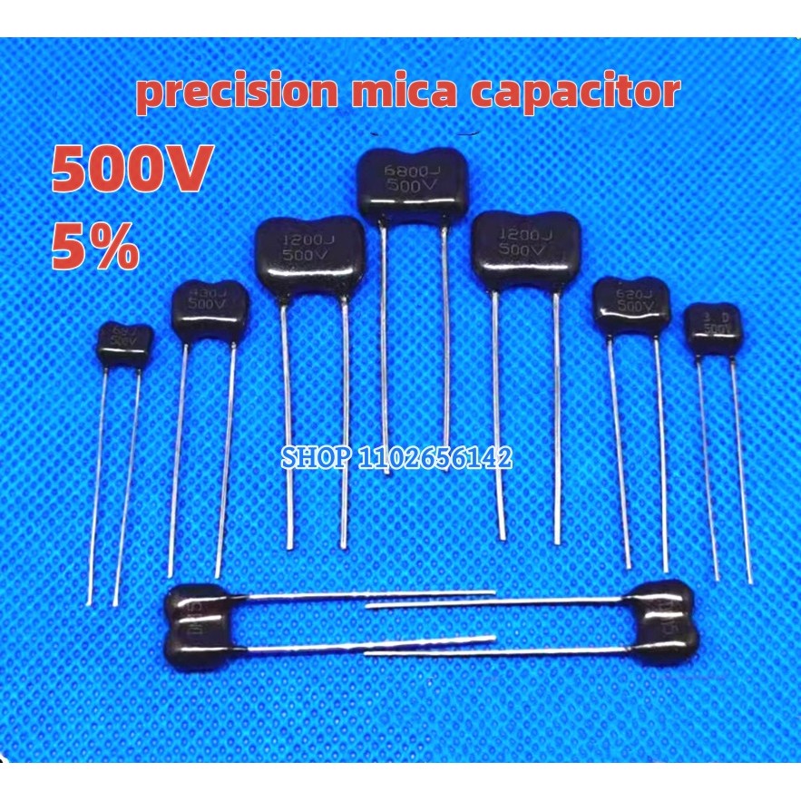 5PCS 500V 1P-1000PF mica capacitor 15PF 20P 22PF 33PF 47P 51PF 68P 75PF 100P 150PF 200P 220PF 300pf